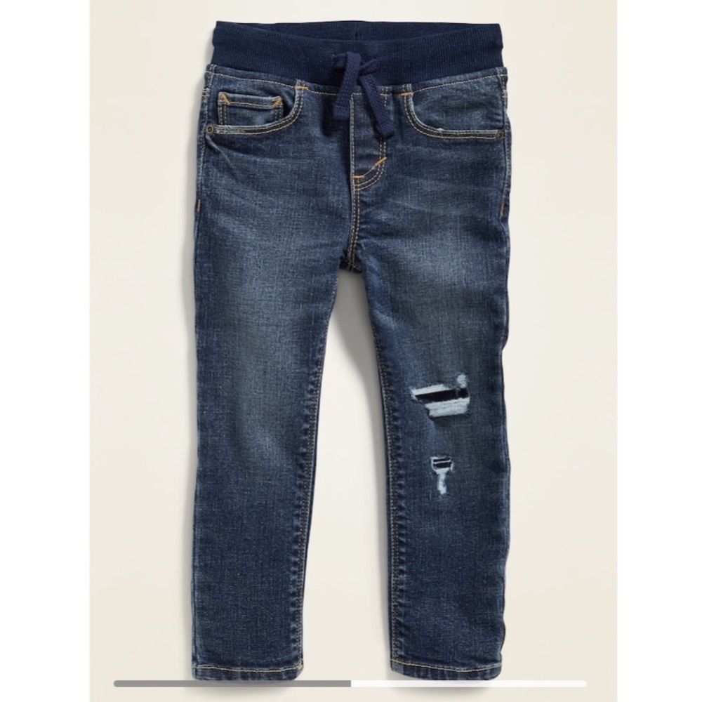 Old Navy Toddler Karate Rib-Knit Waist Denim Jeans